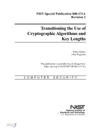 Transitioning the Use of Cryptographic Algorithms and Key Lengths