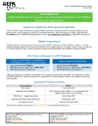 Tribal and Insular Area Grants: Diesel Emissions Reduction Act (DERA) Request for Applications