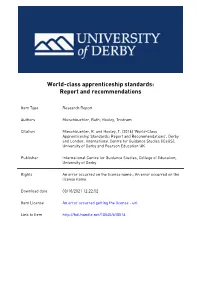 World-Class Apprenticeship Standards: Report and Recommendations