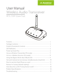 Avantree TC500P User Manual