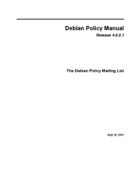 Debian Policy Manual Release 4.6.0.1