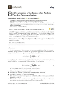 Explicit Construction of the Inverse of an Analytic Real Function: Some Applications