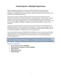 Fundraising Toolkit for a 501(C)(4) Organization