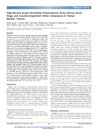 High-Density Single Nucleotide Polymorphism Array Defines Novel Stage and Location-Dependent Allelic Imbalances in Human Bladder Tumors