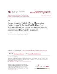 Minnesota's Definitions of “Substantial Bodily Harm”