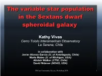 The Variable Star Population in the Sextans Dwarf Spheroidal Galaxy