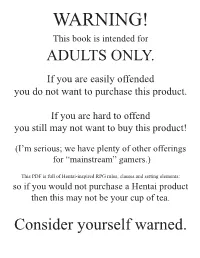 WARNING! This Book Is Intended for ADULTS ONLY