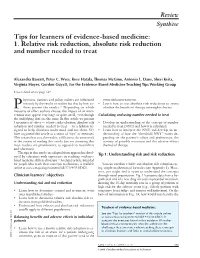1. Relative Risk Reduction, Absolute Risk Reduction and Number Needed to Treat