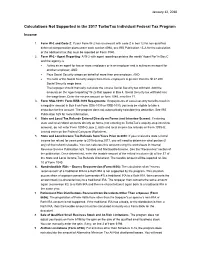 Calculations Not Supported in the 2017 Turbotax Individual Federal Tax Program