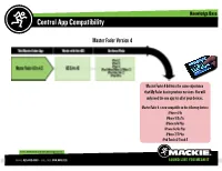 Control App Compatibility Matrix