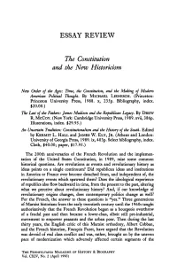 ESSAY REVIEW the Constitution and the New Historicism