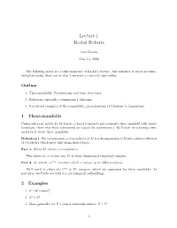Lecture 1 Rachel Roberts