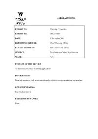 Planning Committee REPORT NO