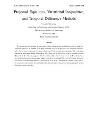 Projected Equations, Variational Inequalities, and Temporal Difference Methods