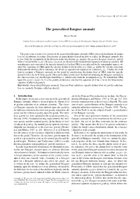The Generalized Bouguer Anomaly