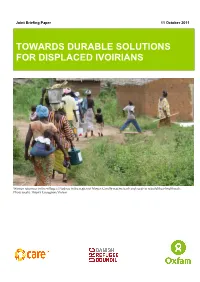 Towards Durable Solutions for Displaced Ivoirians