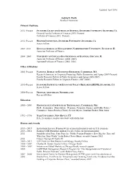 Updated April 2016 Joshua D. Rauh Stanford University Primary Positions
