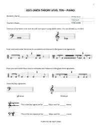 2021 Omta Theory Level Ten—Piano