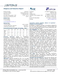 Diligence and Valuation Report
