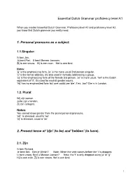Essential Dutch Grammar Proficiency Level A1