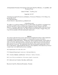 Experiments and the Land