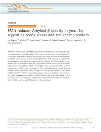 FMN Reduces Amyloid-Î² Toxicity in Yeast by Regulating Redox Status