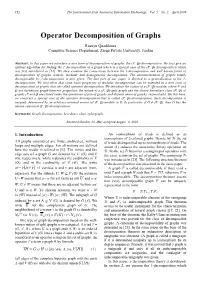Operator Decomposition of Graphs
