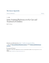 Some Scriptural References to the Care and Treatment of Children Ruth G