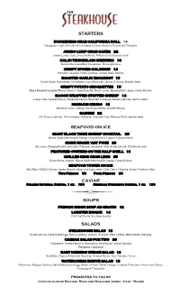 Steakhouse Menu