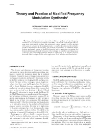 Theory and Practice of Modified Frequency Modulation Synthesis*