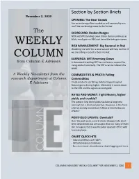 Weekly Column” for November 2, 2020 1