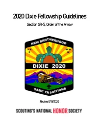 2020 Dixie Fellowship Guidelines Section SR-5, Order of the Arrow