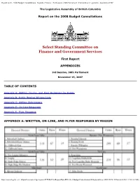 3Rd Session | 38Th Parliament | Committees | Legislative Assembly of BC