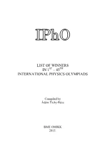 45Th International Physics Olympiads