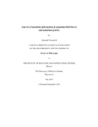 Chapter 1 Quantum Information in Fundamental Physics