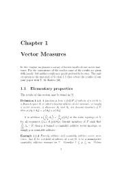 Chapter 1 Vector Measures
