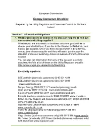 Consumer Checklist