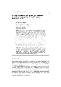 Entropy Generation Due to Heat and Fluid Flow in Backward Facing Step Flow with Various Expansion Ratios