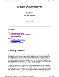 Gravity and Antigravity (1) Page 1 of 29