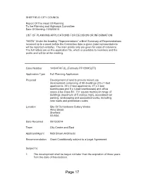 Page 17 Reason: in Order to Comply with the Requirements of the Town and Country Planning Act