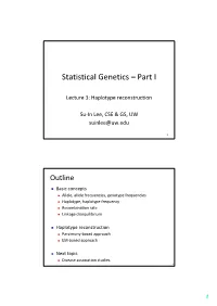 Statistical Genetics – Part I