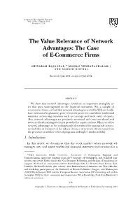 The Value Relevance of Network Advantages: the Case of E-Commerce Firms