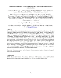 1 Temperature and Carbon Assimilation Regulate The