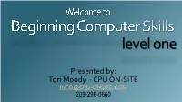 Beginning Computer Skills Level