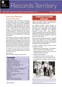 Cabinet Records Release from the Director