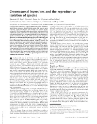 Chromosomal Inversions and the Reproductive Isolation of Species