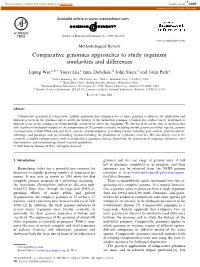 Comparative Genomics Approaches to Study Organism Similarities and Differences