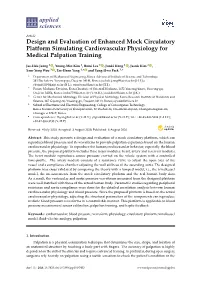 Design and Evaluation of Enhanced Mock Circulatory Platform Simulating Cardiovascular Physiology for Medical Palpation Training