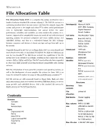 File Allocation Table
