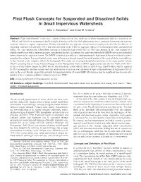 First Flush Concepts for Suspended and Dissolved Solids in Small Impervious Watersheds
